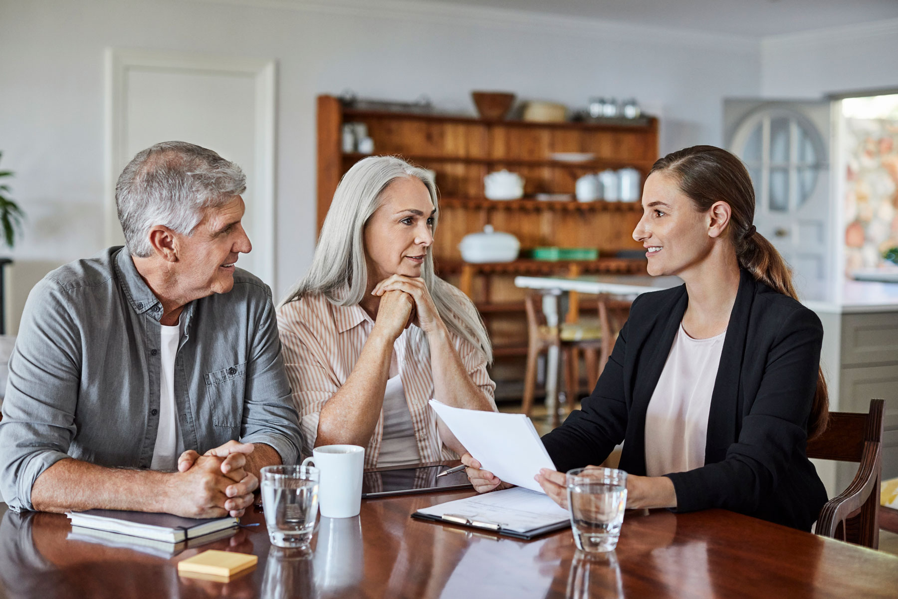 financial advisor meeting with clients, getting to know the client, client prospecting